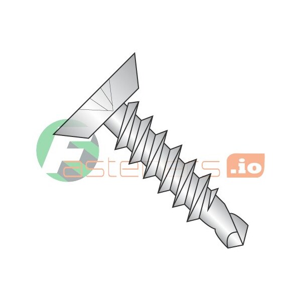 Newport Fasteners Self-Drilling Screw, #8 x 1/2 in, Plain 410 Stainless Steel Flat Head Phillips Drive, 5000 PK 744632 - main
